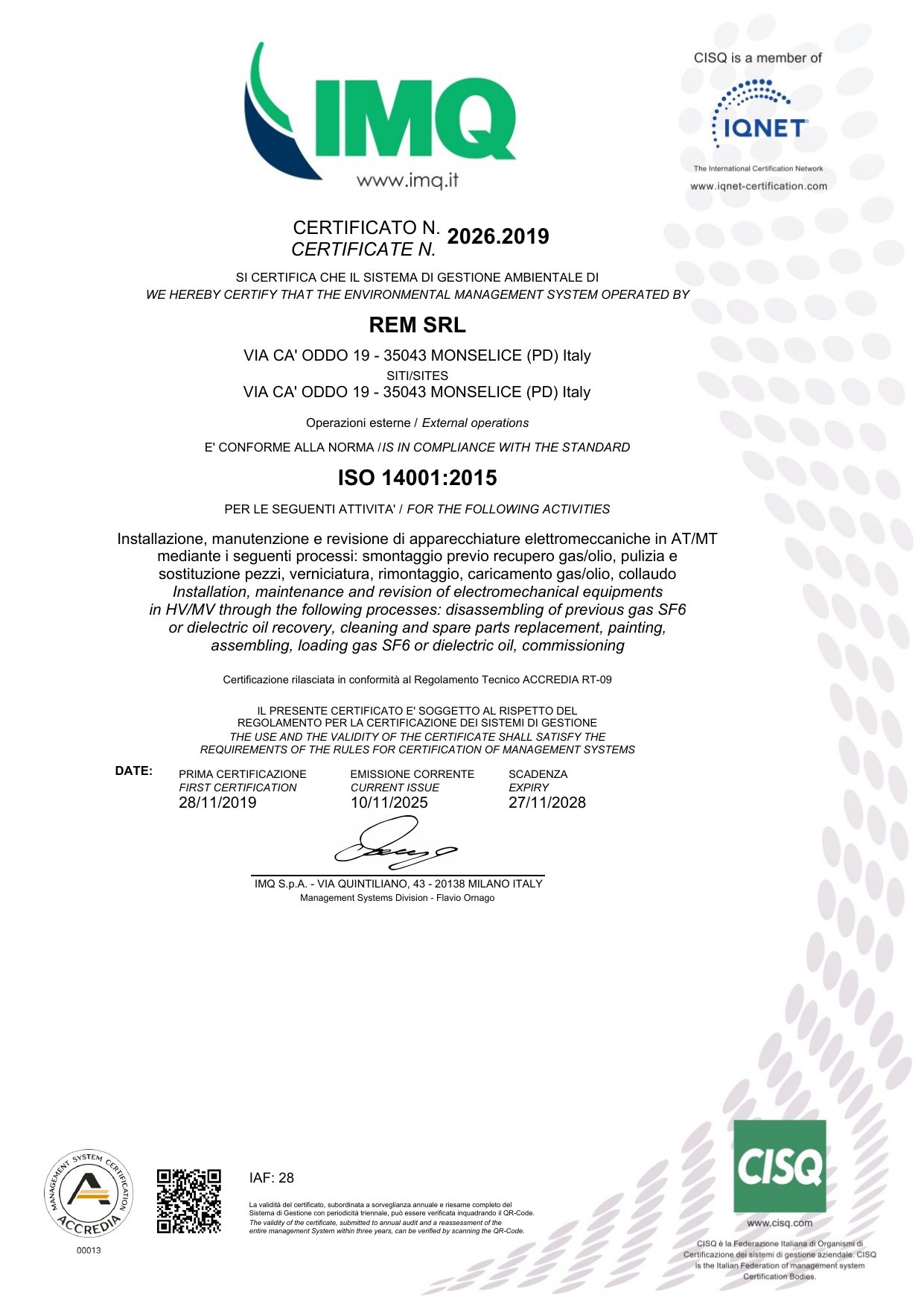ISO 14001:2015 – Environmental
